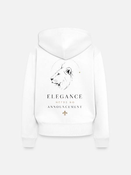 Eleganz Luxus Löwe Minimalismus Statement Ansage - Frauen Premium Bio Zip Hoodie - Weiß