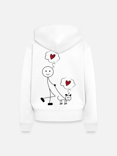 Hund - Frauen Premium Bio Zip Hoodie - Weiß
