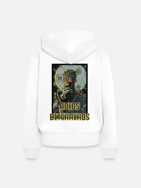 Adiós Bitehacos Roboter - Frauen Premium Bio Zip Hoodie - Weiß