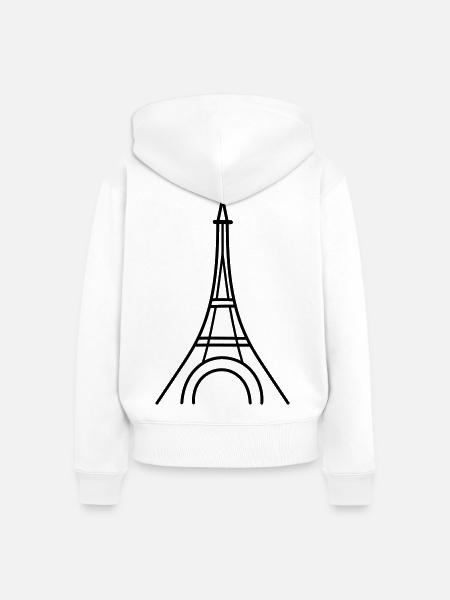 Paris - Frauen Premium Bio Zip Hoodie - Weiß