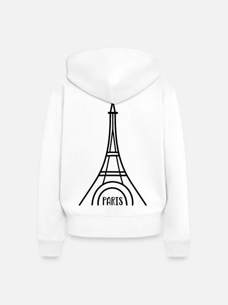 Paris mit Eiffelturm - Frauen Premium Bio Zip Hoodie - Weiß