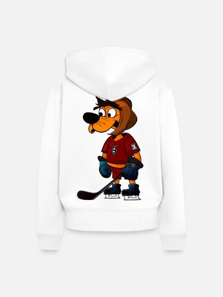 Hunde Eishockey - Frauen Premium Bio Zip Hoodie - Weiß