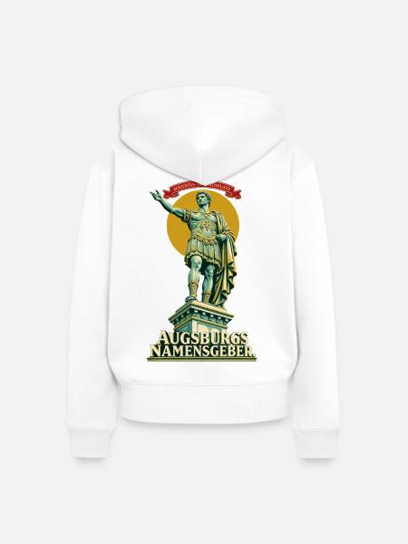 Augustus Augsburgs Namensgeber - Frauen Premium Bio Zip Hoodie - Weiß