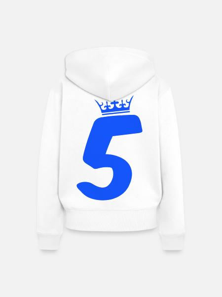 5_king - Frauen Premium Bio Zip Hoodie - Weiß