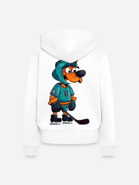 Eishockey Hund - Frauen Premium Bio Zip Hoodie - Weiß