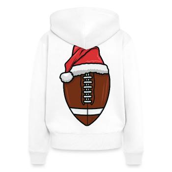 Football Weihnachtsmannmütze - Frauen Premium Bio Zip Hoodie - Weiß - Hinten - AI Model Female 172 light (172cm)