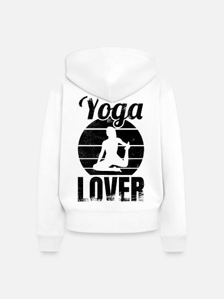 Yoga Lover - Frauen Premium Bio Zip Hoodie - Weiß