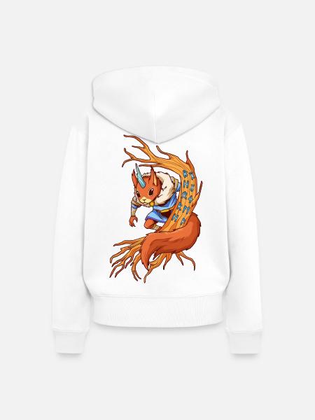Ratatöskr - Bote auf Yggdrasil - Frauen Premium Bio Zip Hoodie - Weiß