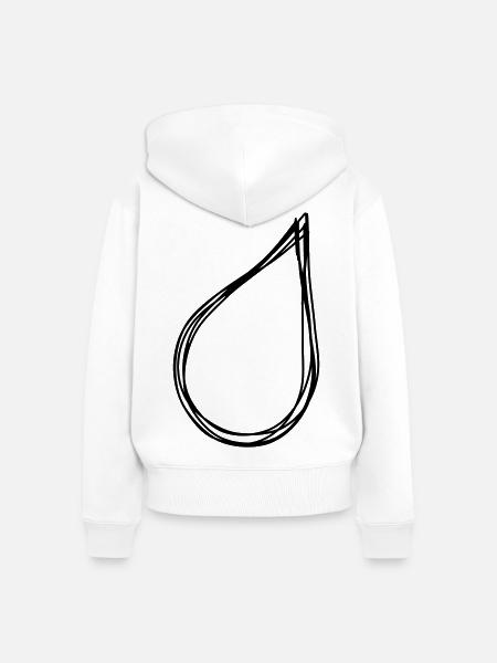 Tropfen handgezeichnet - Frauen Premium Bio Zip Hoodie - Weiß