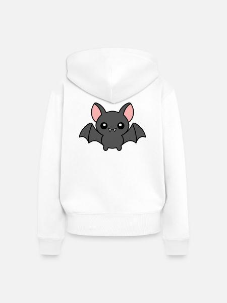 Fledermaus - Frauen Premium Bio Zip Hoodie - Weiß