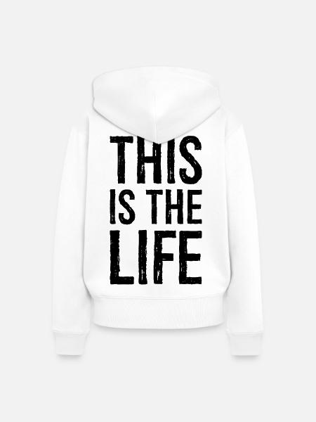 Das ist das Leben - Frauen Premium Bio Zip Hoodie - Weiß