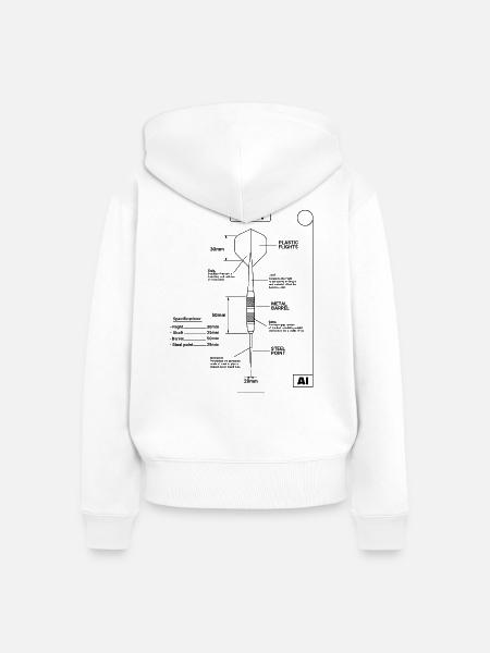 Dart,DartsDartpfeil-Blaupause - Frauen Premium Bio Zip Hoodie - Weiß