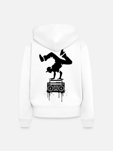 Tanz - Frauen Premium Bio Zip Hoodie - Weiß