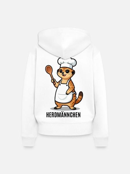 Herdmännchen Koch Gastronomie Beikoch Lustig - Frauen Premium Bio Zip Hoodie - Weiß