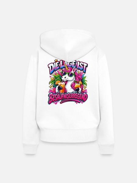 Einhorn-Party: Glitzer-Drinks - Frauen Premium Bio Zip Hoodie - Weiß