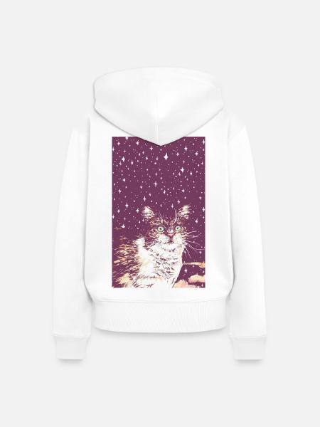 STERN-KÄTZCHEN - Frauen Premium Bio Zip Hoodie - Weiß