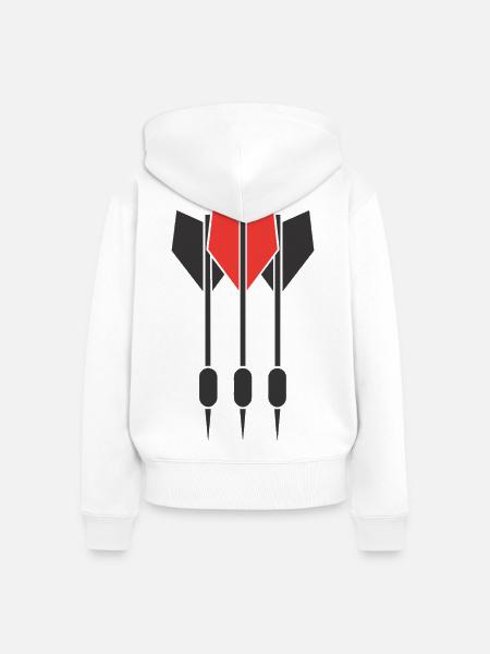 Dartpfeile - Frauen Premium Bio Zip Hoodie - Weiß