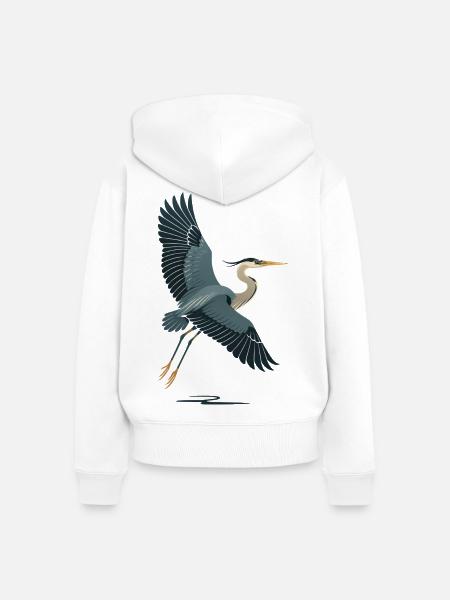 Elegante See-Blanker in Flugpose - Frauen Premium Bio Zip Hoodie - Weiß