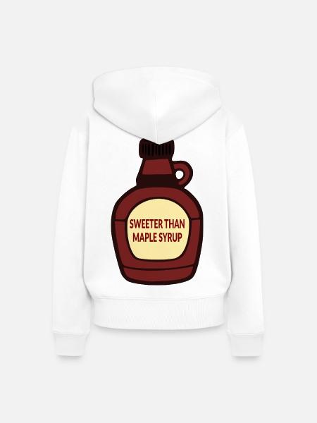 Ahornsirup Süßes Kompliment - Frauen Premium Bio Zip Hoodie - Weiß