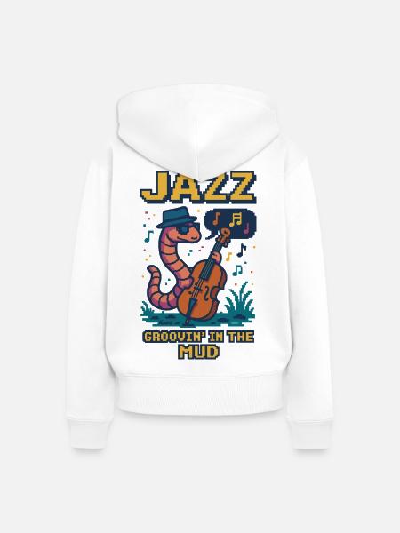 Jazz-Groovin' im Schlamm - Frauen Premium Bio Zip Hoodie - Weiß