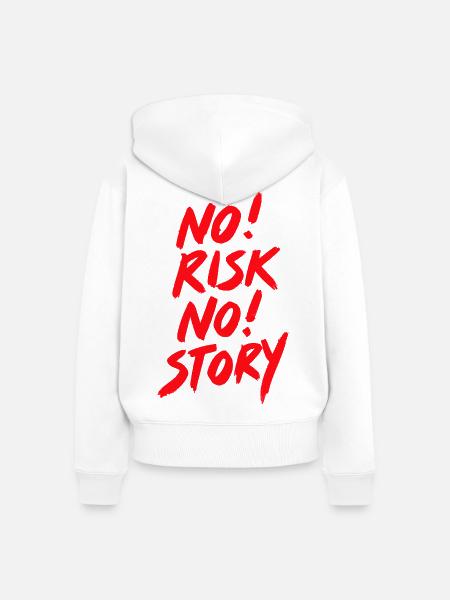 No risk no story - Frauen Premium Bio Zip Hoodie - Weiß