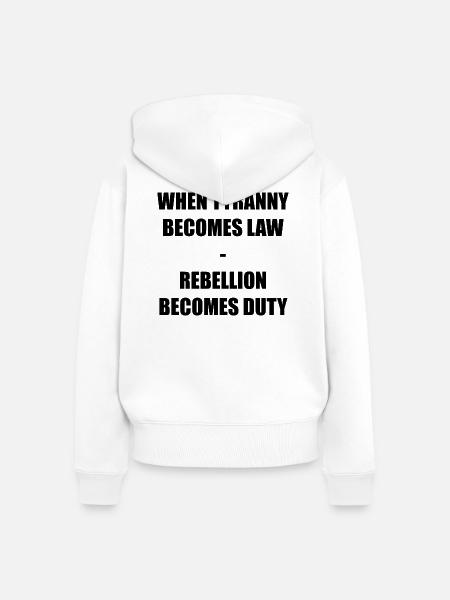 WHEN TYRANNY - Frauen Premium Bio Zip Hoodie - Weiß