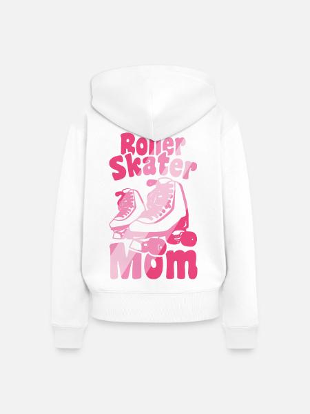 Rollschuhläufer Mama - Frauen Premium Bio Zip Hoodie - Weiß