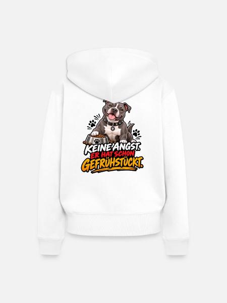 Schon gefrühstückt - Frauen Premium Bio Zip Hoodie - Weiß