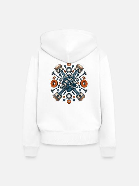 Bahnmechanik - Frauen Premium Bio Zip Hoodie - Weiß