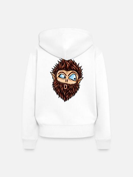 baertiger_bob - Frauen Premium Bio Zip Hoodie - Weiß