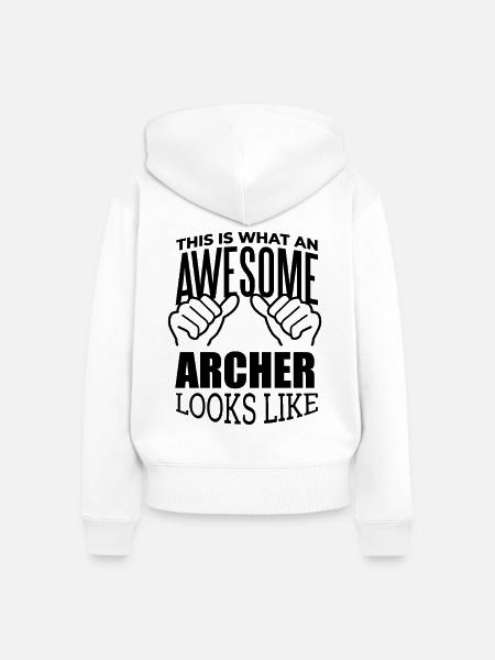 Bogenschießen Bogenschießen Bogenschießen - Frauen Premium Bio Zip Hoodie - Weiß
