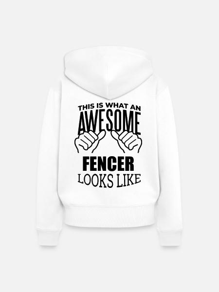 Fechten Fechten Zaun - Frauen Premium Bio Zip Hoodie - Weiß