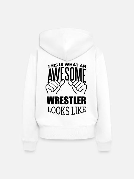 Wrestler Wrestler Wrestler - Frauen Premium Bio Zip Hoodie - Weiß