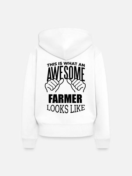 Bauer, Bauer, Bauer, Bauer. - Frauen Premium Bio Zip Hoodie - Weiß
