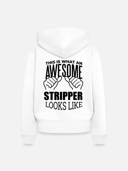 Stripper Stripper Stripper - Frauen Premium Bio Zip Hoodie - Weiß