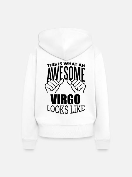 Jungfrau, Jungfrau, Jungfrau - Frauen Premium Bio Zip Hoodie - Weiß