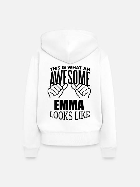 Emma Emma Emma - Frauen Premium Bio Zip Hoodie - Weiß