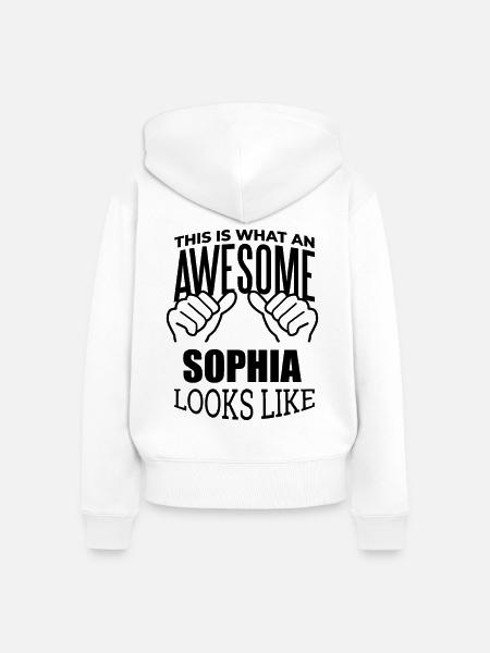 Sophia Sophia Sophia - Frauen Premium Bio Zip Hoodie - Weiß