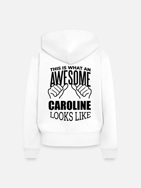 Caroline Caroline Caroline - Frauen Premium Bio Zip Hoodie - Weiß