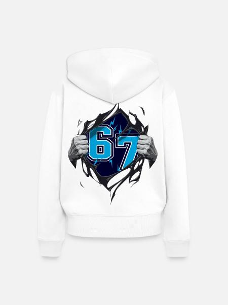 67 - Frauen Premium Bio Zip Hoodie - Weiß