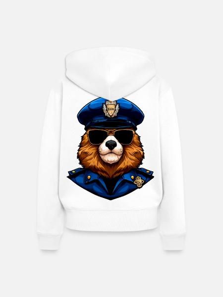 Murmeltiere Polizei - Frauen Premium Bio Zip Hoodie - Weiß