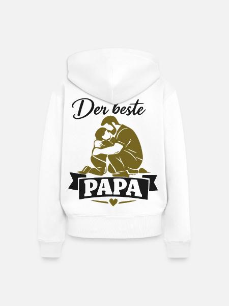 Der beste Papa – Vaterliebe - Frauen Premium Bio Zip Hoodie - Weiß