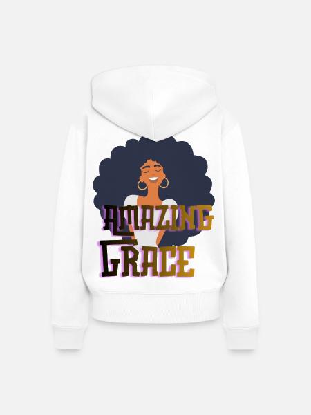 Amazing Grace - Frauen Premium Bio Zip Hoodie - Weiß