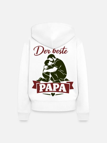 Der beste Papa Umarmung - Frauen Premium Bio Zip Hoodie - Weiß
