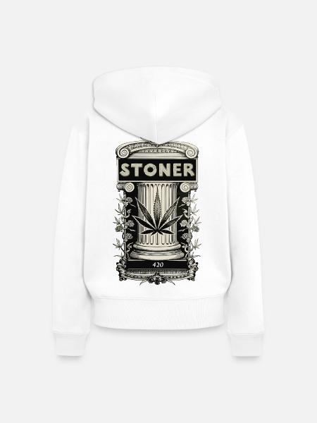 Stoner - Frauen Premium Bio Zip Hoodie - Weiß
