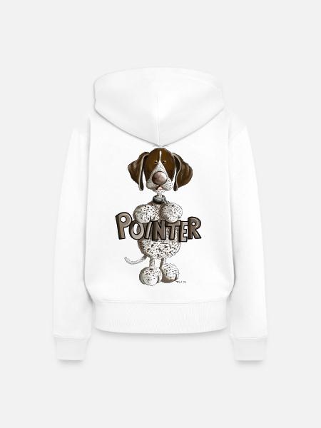 Knuffiger Deutsch Kurzhaar - Frauen Premium Bio Zip Hoodie - Weiß