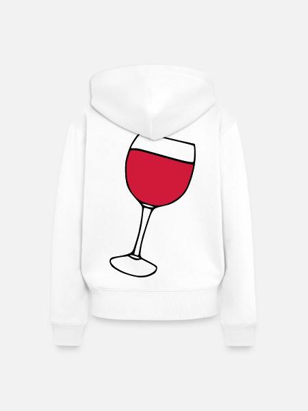 Rotwein im Glas - Frauen Premium Bio Zip Hoodie - Weiß