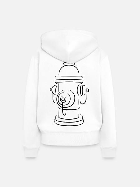 Skizze Feuerhydrant - Frauen Premium Bio Zip Hoodie - Weiß