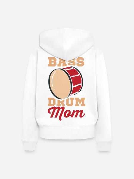 Bass Drummer Mutter - Frauen Premium Bio Zip Hoodie - Weiß