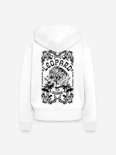 DER LEOPARD - Frauen Premium Bio Zip Hoodie - Weiß